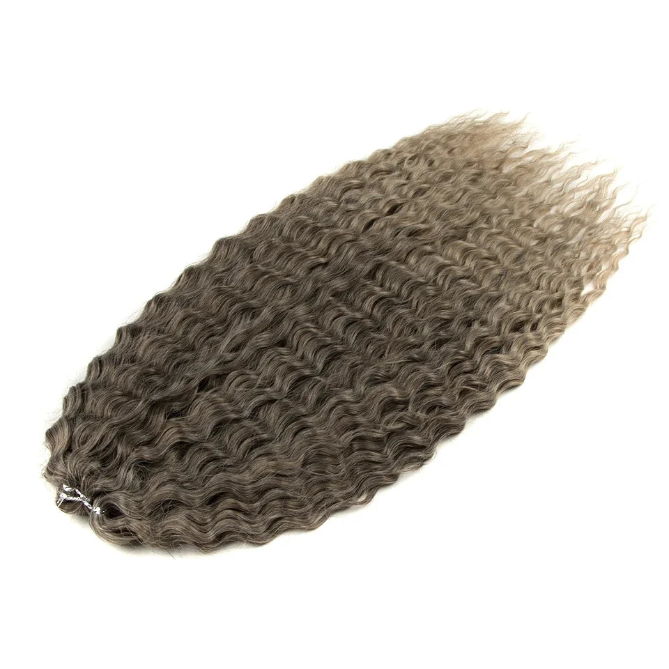 LOVE ME 22 Inch 300g/3pcs Ariel Curl Hair Water Wave Twist Crochet Hair Synthetic Ombre Rainbow Color Braiding Hair Extensions
