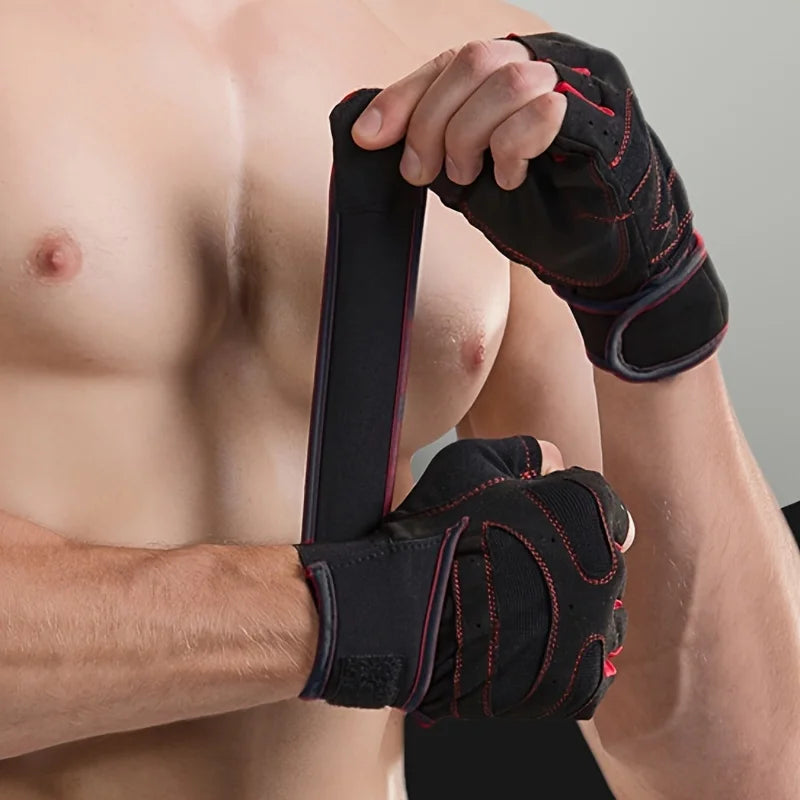 Unisex Fitness Gym Gloves with Wristband for Weight Lifting Body Building Training Sports Exercise And Cycling Shockproof