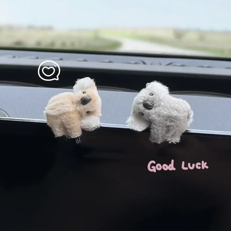 Plush Koala Car Decor - Clip-on Mirror/Visor/Screen Hanger for Auto Interior, Soft Stuffed Animal Accessory