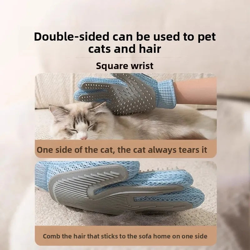 Pet Grooming Double-sided Gloves Cute Cloud Shaped Design Hairbrush Removal Cat Grooming Hair Removal Pet Cleaning Hound Glove