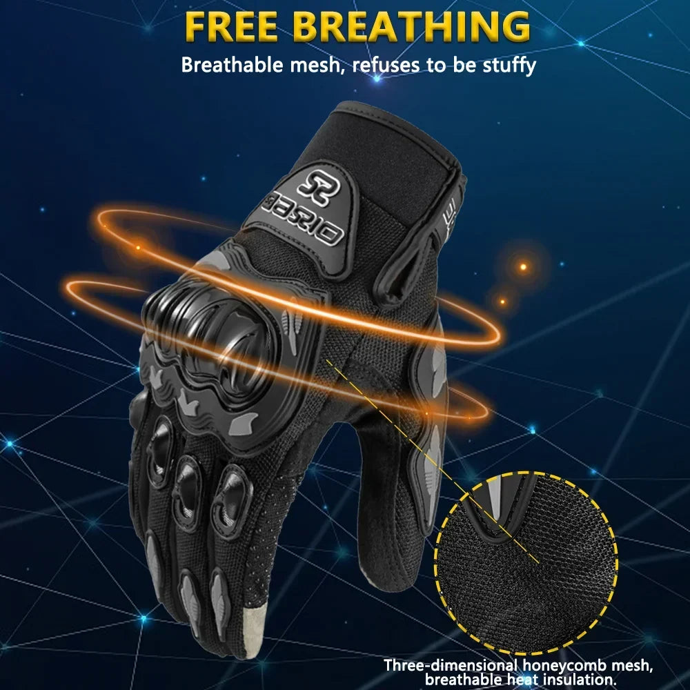 Breathable Full Finger Motorcycle Gloves
