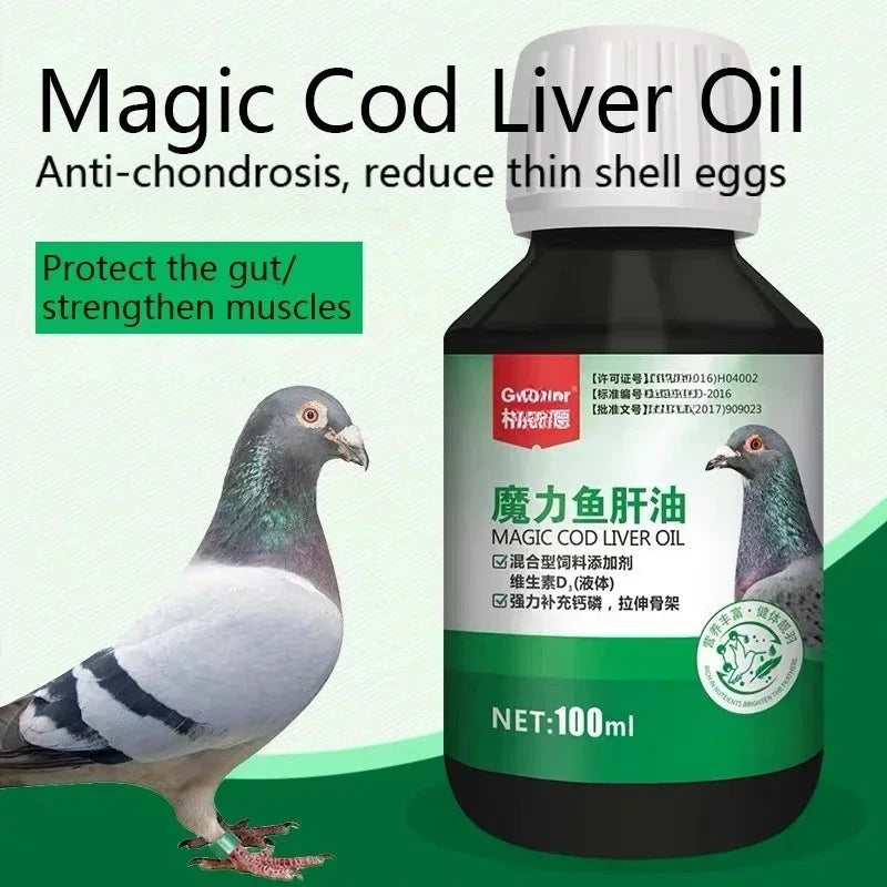500ml Pigeon Cod Liver Oil Supplement for Digestive & Muscle Support with Vitamins a And D3