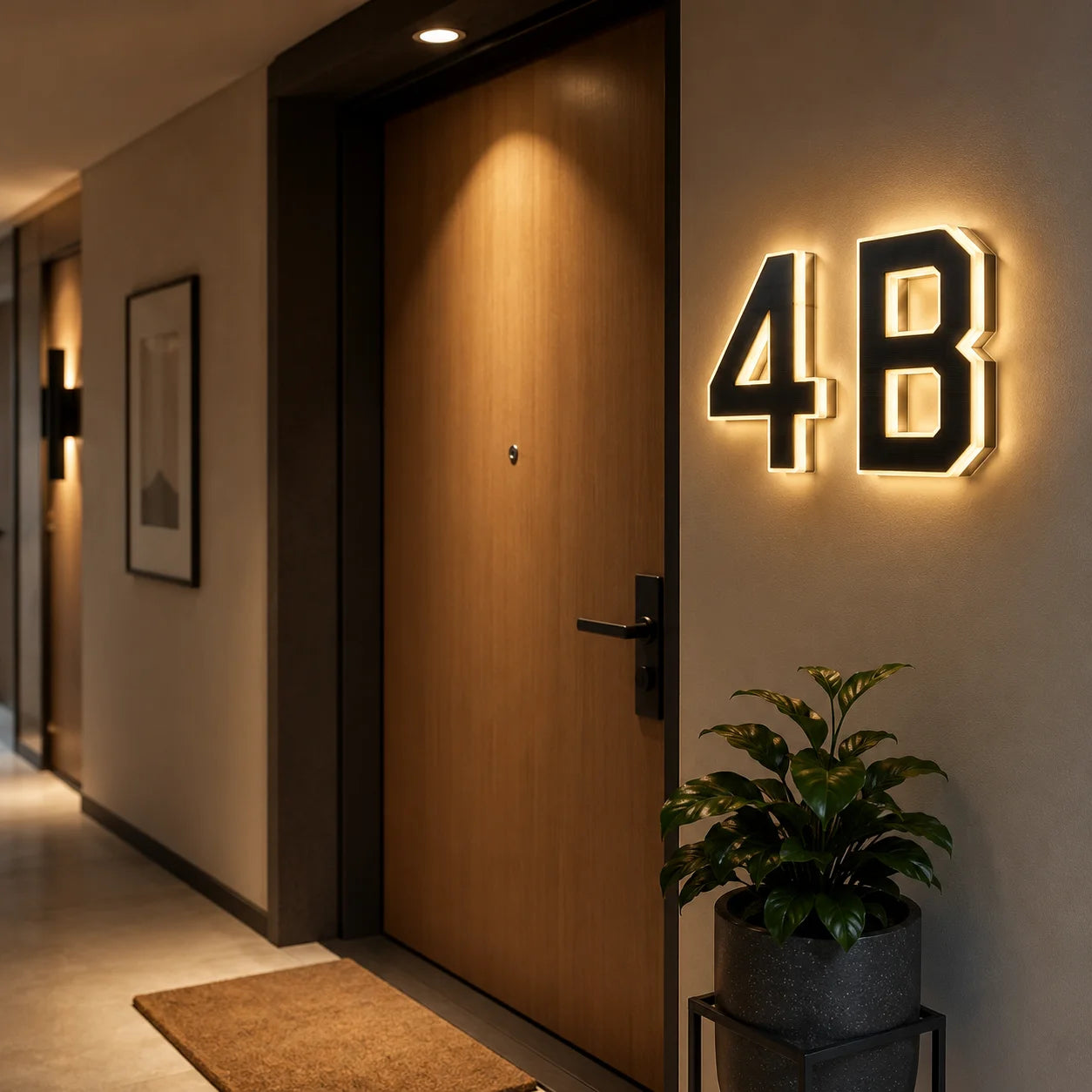 LED Solar House Number Light Waterproof Address Plate with Light Sensor for Home Entrance Yard Wall Outdoor Decoration