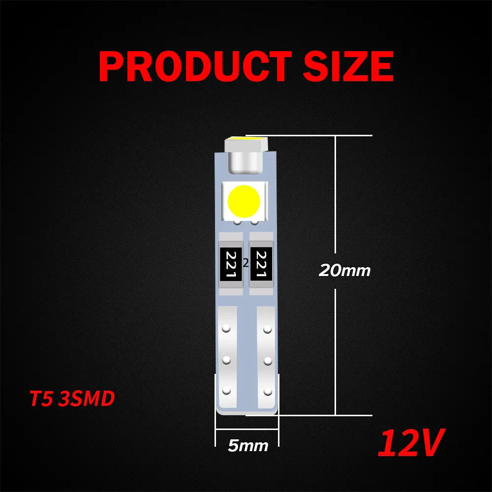 KEIN 10PCS 12V 24V T3 T4.2 T4.7 T5 B8.5D B8.4 B8.4D B8.3 B8.5 T4 509T bX8.4d W3W Led Bulb Instrument Dashboard Car Truck Light