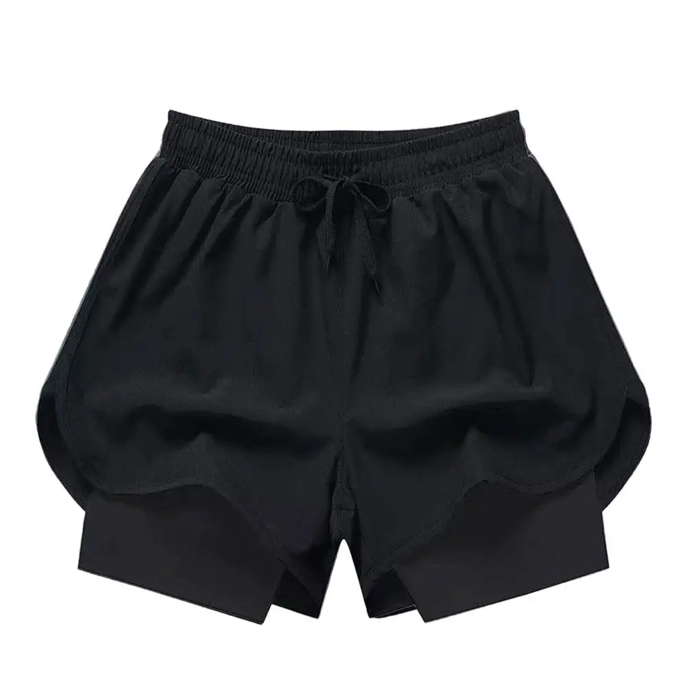 Women's Gym Workout Running 2 in 1 Shorts Summer Athletic Quick Dry Dual-Layered Shorts with Phone Pocket Towel Loop Activewear