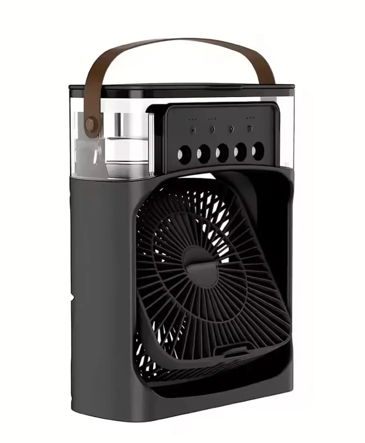 3 In 1 Mini Portable Air Cooler Fan 5-Hole Humidifier LED Night Light 1-3H Timer Personal Desktop Cooling Device For Home Office