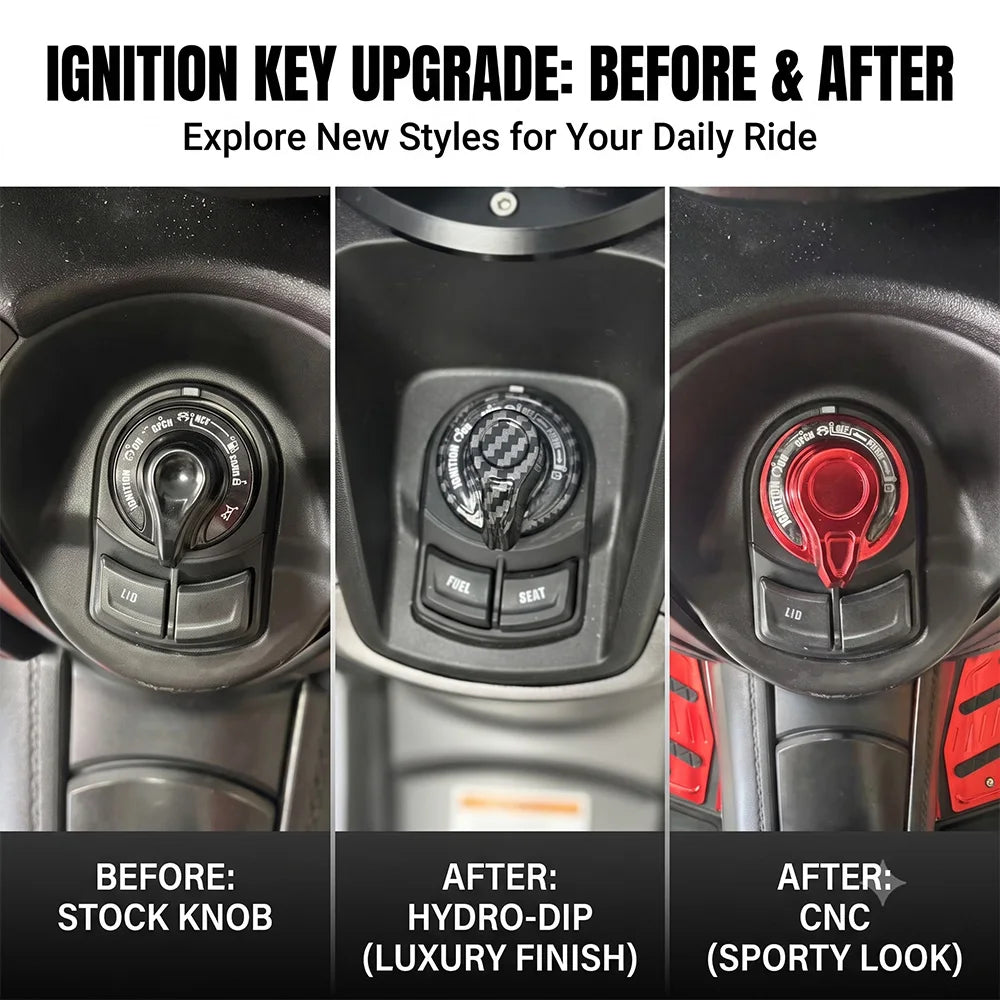 X-CLASS Motorcycle CNC Aluminum ABS Smart Key Ignition Switch Decorative Upgrade Knobs Cover for Yamaha NMAX NVX AEROX 155 V2 V3