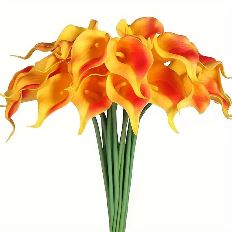 10PCS Artificial Flowers Calla Lily Faux PU Fake Flowers for Weddings Bouquet Bridal Shower DIY Bridal Bouquets Home Party Decor