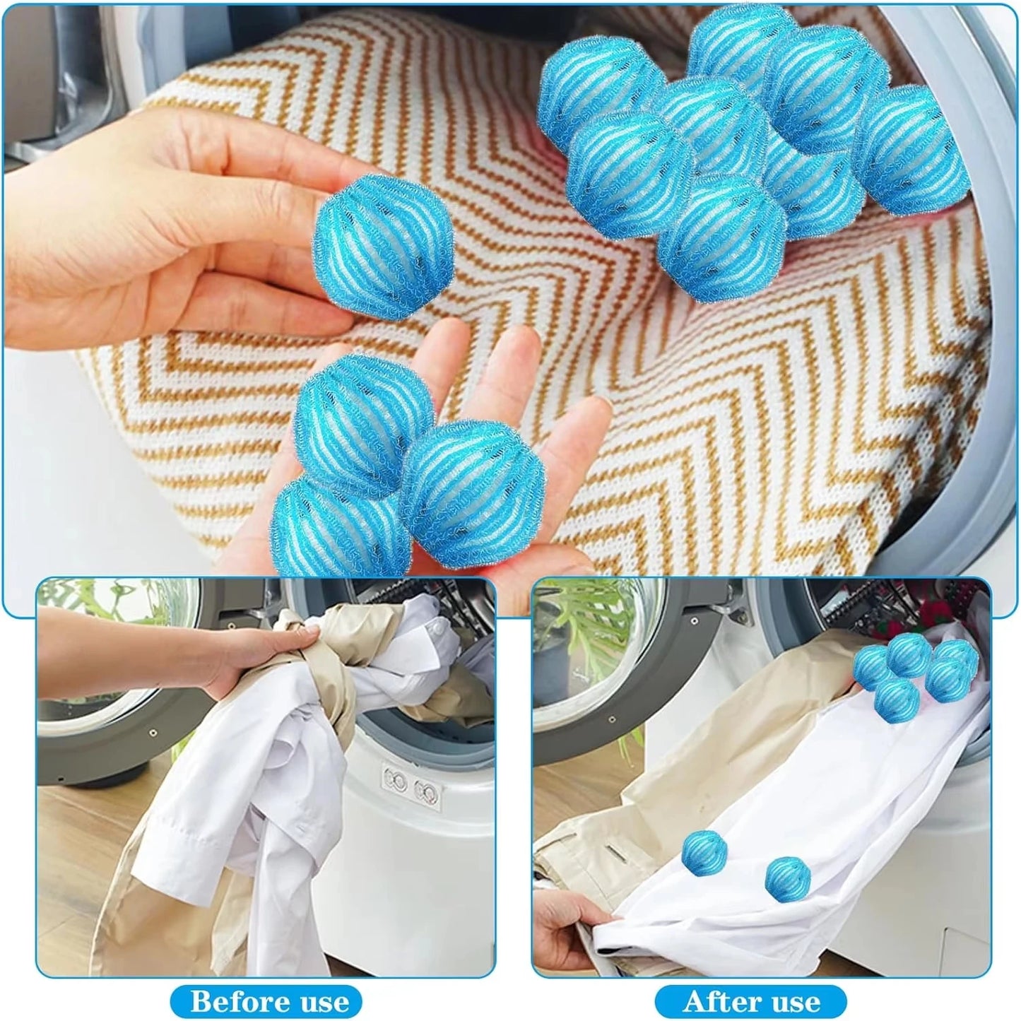 6/12 Pcs Laundry Pet Hair Filter Balls Lint Remover Washing MachineFloating Ball Reusable Nylon Balls Lint Catcher