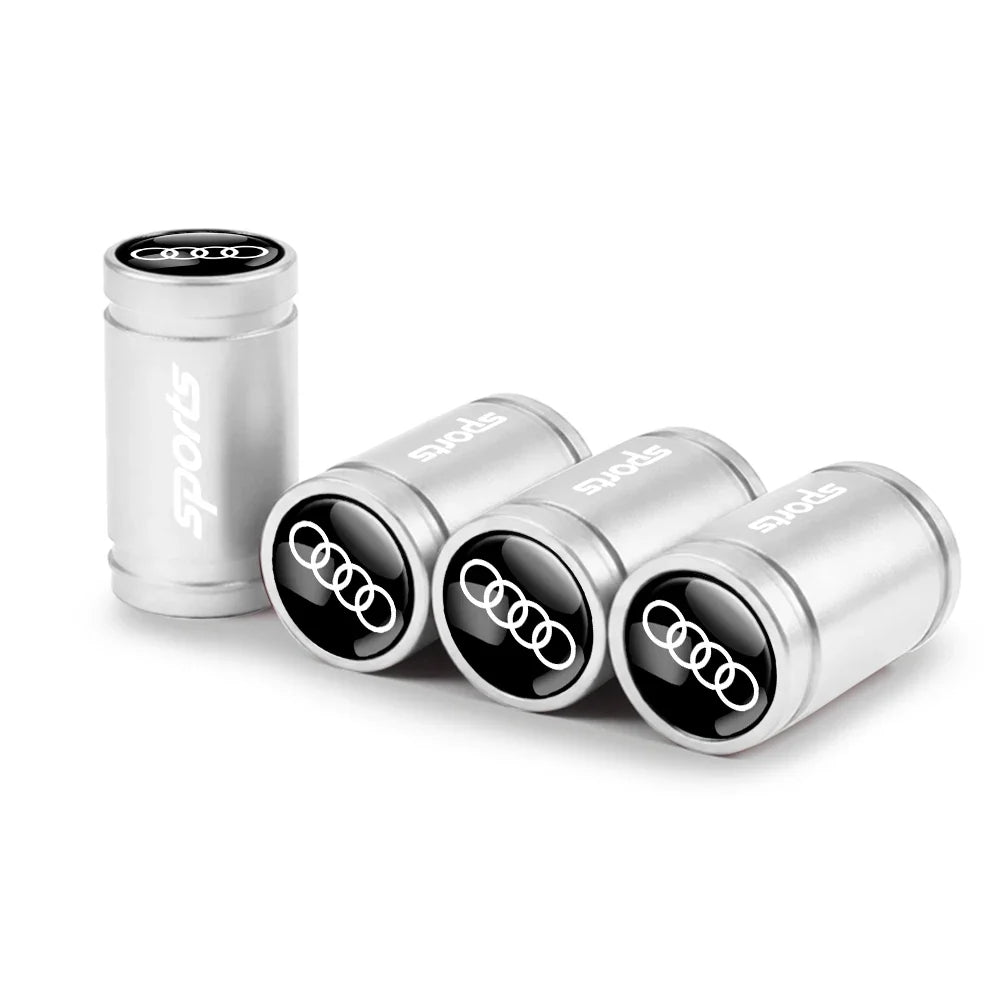 4pcs 3D Metal Car Wheel Tire Valve Air Stem Cap Covers for Audi A3 B5 B6 B7 B8 B9 8P 8V 8L A5 A4 C6 A6 RS Sline Q5 Q3 Q7 Quattro