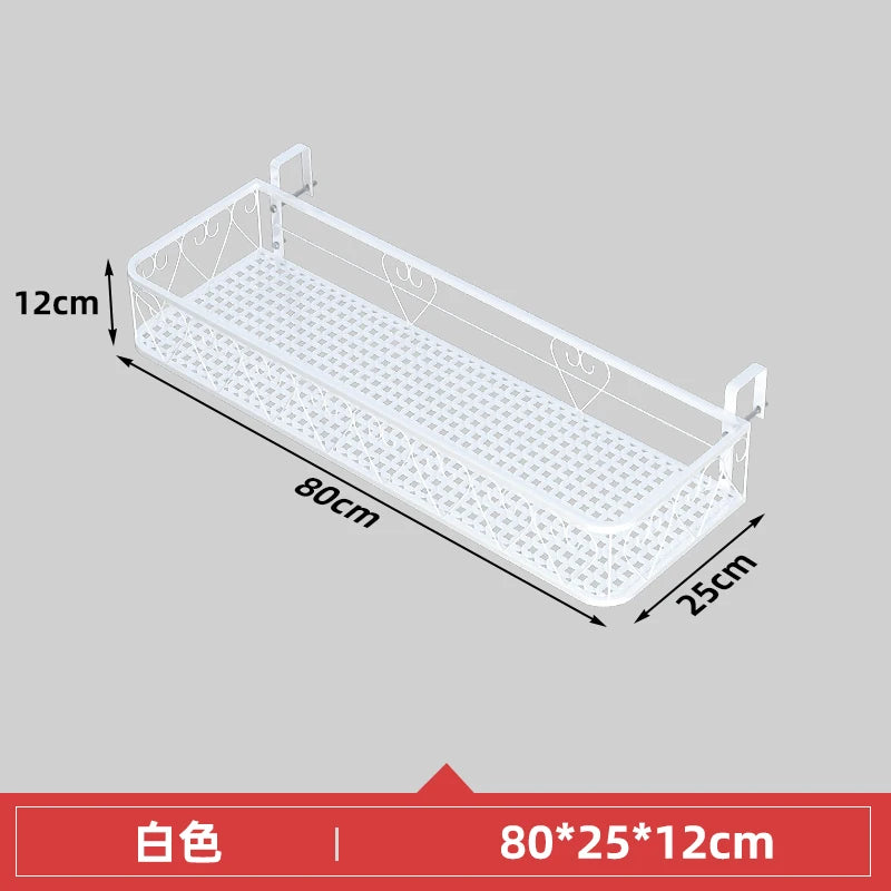 Balcony Flower Holder Hanging Planter Bracket for Railing Vertical Plant Shelves for Succulents Outdoor Gardening Storage Rack