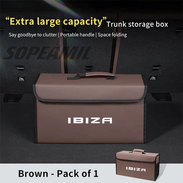 Car Carbon Fiber Trunk Storage Box Organizer Large Capacity Foldable Stowing Tidying Bag Seat FR Leon MK2 MK3 MK4 5f Ateca IBIZA
