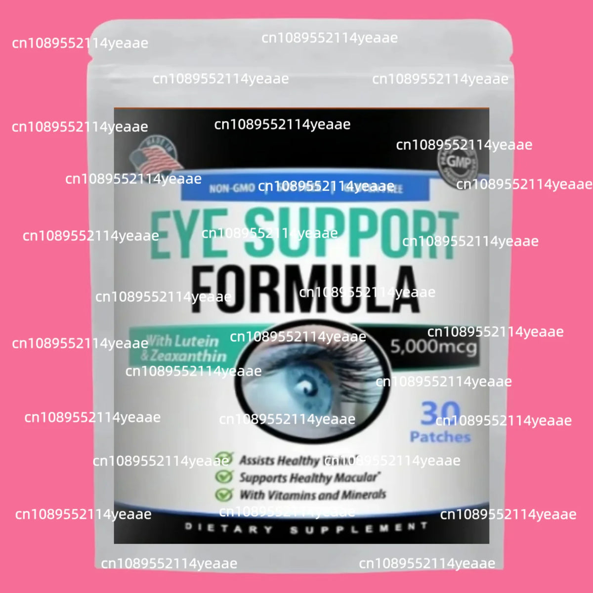 Eye Health Supplement, Lutein and Zeaxanthin, Vision Health, Eye Strain Support - 30 Transdermal Patches, W/VitaminsB12, Zinc
