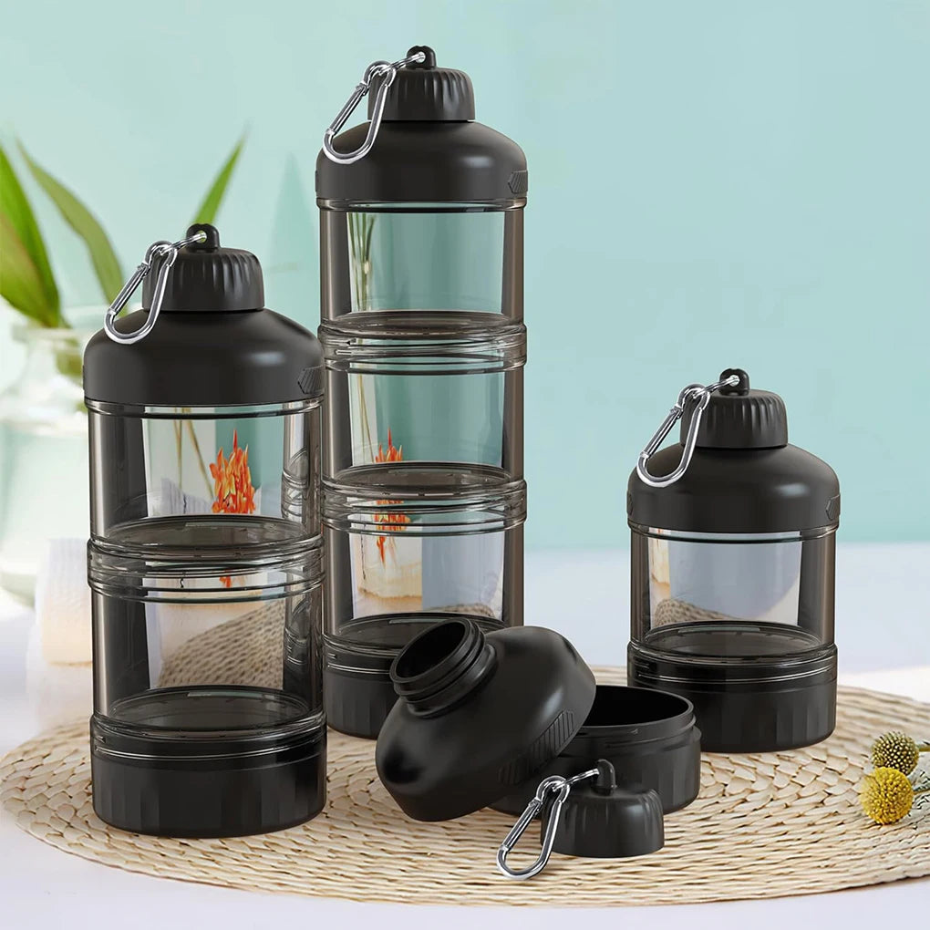 Protein Powder Dispenser Box Milk Powder Box With Funnel Keychain Portable Container for Toddler Snack Food Storage Box Dispense