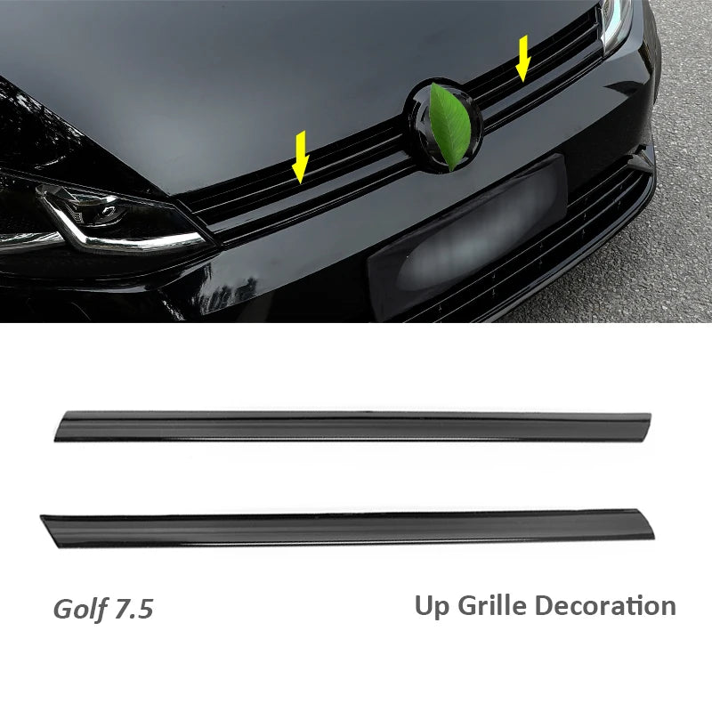 2/3pcs for Golf 7 7.5 Rline Car Grille Decorative for VW Bright Black Logo Cover Up Grille Strips Car Stickers Auto Accessories