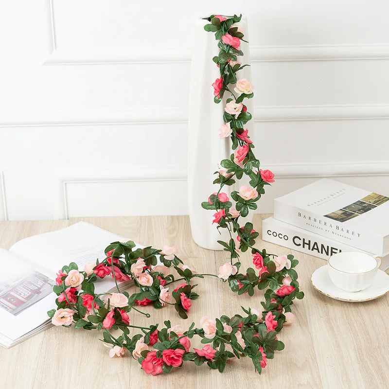 7ft 2m Flower String Artificial Wisteria Vine Garland Plants Foliage Outdoor Home Trailing Flower Fake Flower Hanging Wall Decor