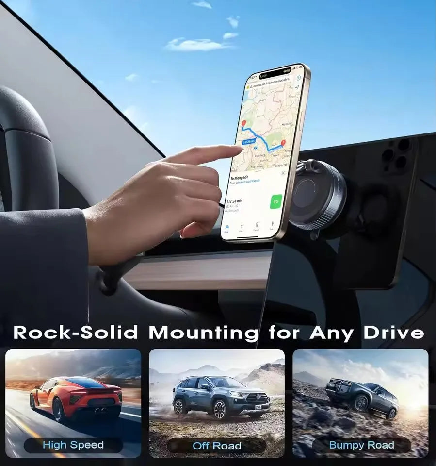 New Folding Strong Magnet Magnetic Phone Holder 360° Rotation Desk Car Vacuum Suction Windshield Dashboard Mobile Holder