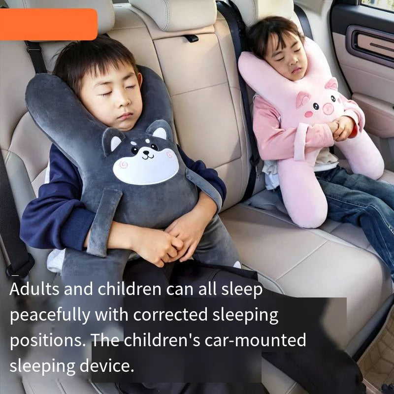 Car Cute Cartoon Pillow Car Mounted Child Sleeping Pillow Car Removable Comfortable Breathable Headrest Lumbar Support