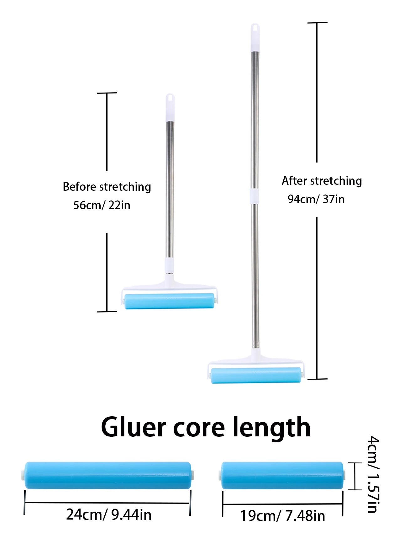 Washable Reusable Hair Sticking Device With Extendable Handle For Sticking Clothes Bed Sheets Dust Pet Flooring Carpet Cleaning