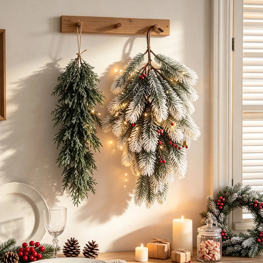 1/2 Pcs Artificial Rattan Plant Christmas Tree Fillers Wreaths Home Table Outdoor Garden Party Decor Pine Rattan Arch Door Gifts