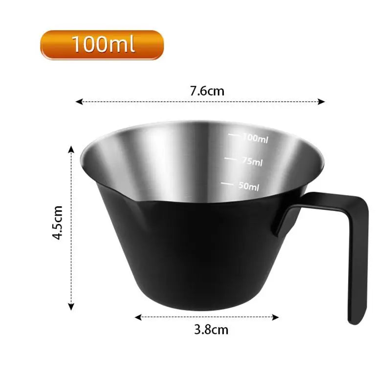 New-100ML Stainless Steel Coffee Extraction Cup With Scale Small Milk Spoon Making Cup Espresso Measuring Cup Kitchen Tools Cup