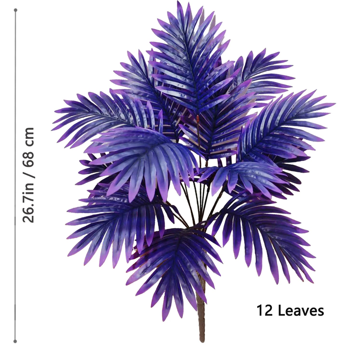 52-145cm  Artificial Palm Tree Tropical Fake Plant Green Plastic Palm Leaf Branches Suitable for Home Garden Decoration