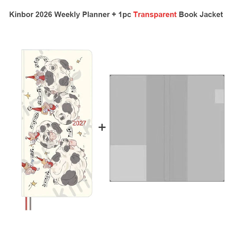 Newest Kinbor 2027 Notebook Agenda Weekly Planner 52g BaChuan Paper Pocket Journal Plan Book Travel Recording School Supplies