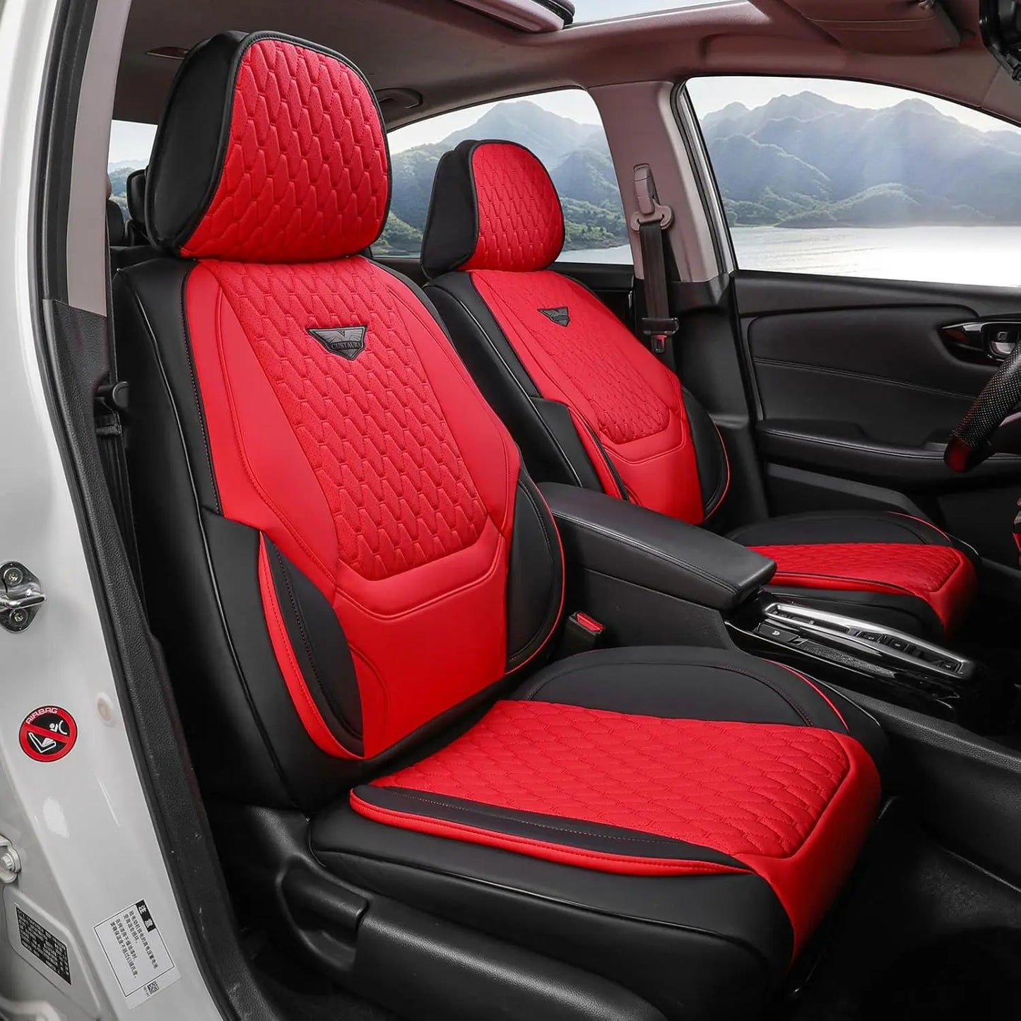 EKR Universal Car Seat Covers Full Set Waterproof Leather Auto Seat Protection All-Season Universal Fit Most Car Sedan SUV