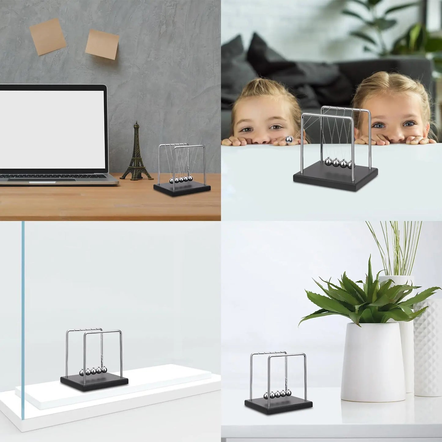 1 PC Newton Cradle Balance Steel Balls Perpetual Motion Collision Ball School Teaching, Physics Science Pendulum Home Decoration