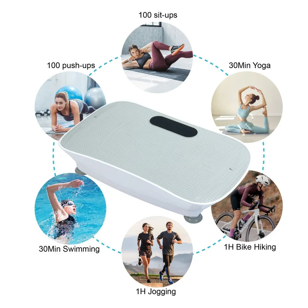 Silent Vibration Platform Crazy Fitness Massage 10-Frequency Weight Loss & Fat Burner Body Shaking Machine For Unisex Grey033,Vibration tablet fitness machine, fat burning fitness shaping machine, portable fitness equipment