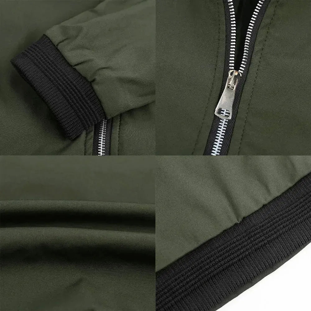 Fall Winter Quality New Men's Jackets Fashion Young Men's Jackets Baseball Clothing Bomber Jacket Basic Style Solid Color Coat
