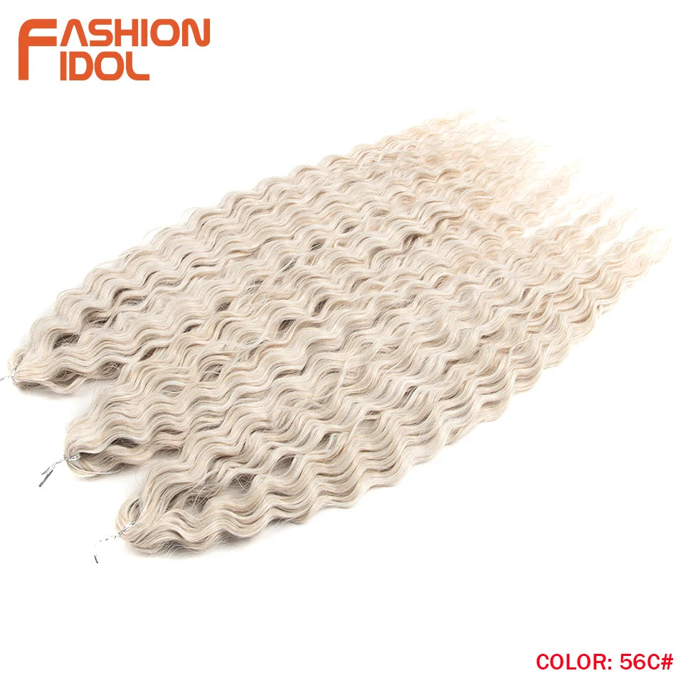LOVE ME 22 Inch 300g/3pcs Ariel Curl Hair Water Wave Twist Crochet Hair Synthetic Ombre Rainbow Color Braiding Hair Extensions