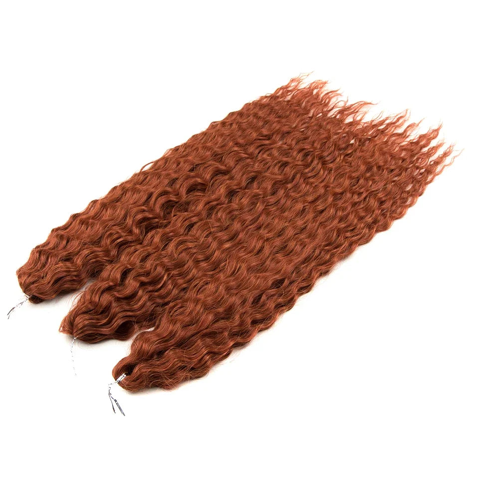 LOVE ME 22 Inch 300g/3pcs Ariel Curl Hair Water Wave Twist Crochet Hair Synthetic Ombre Rainbow Color Braiding Hair Extensions