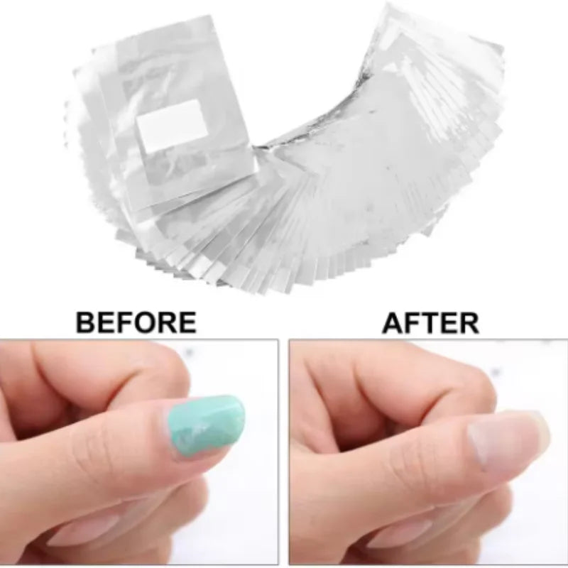 50/100/200/500/1000pcs Bag Aluminium Foil Nail Art Soak Off Polish Nail Removal Wraps Towel Gel Remover Manicure Tools
