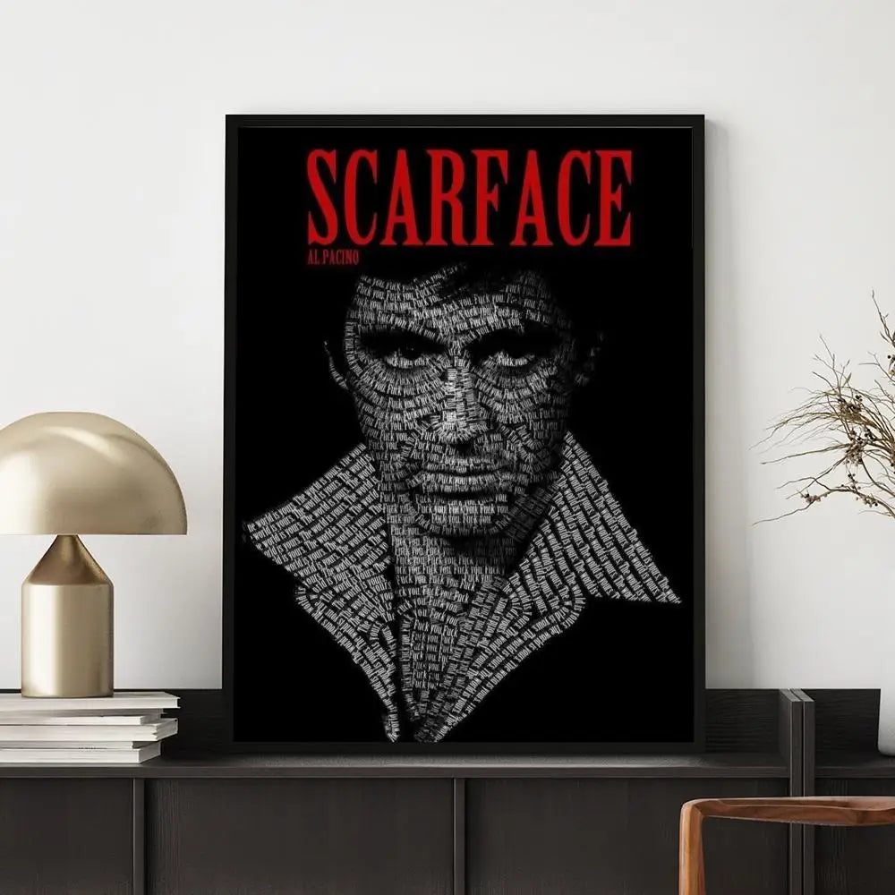 Movie S-Scarface Poster HD Versatile Waterproof Wall Decor Self Adhesive Perfect for Any Room & Ideal Gift