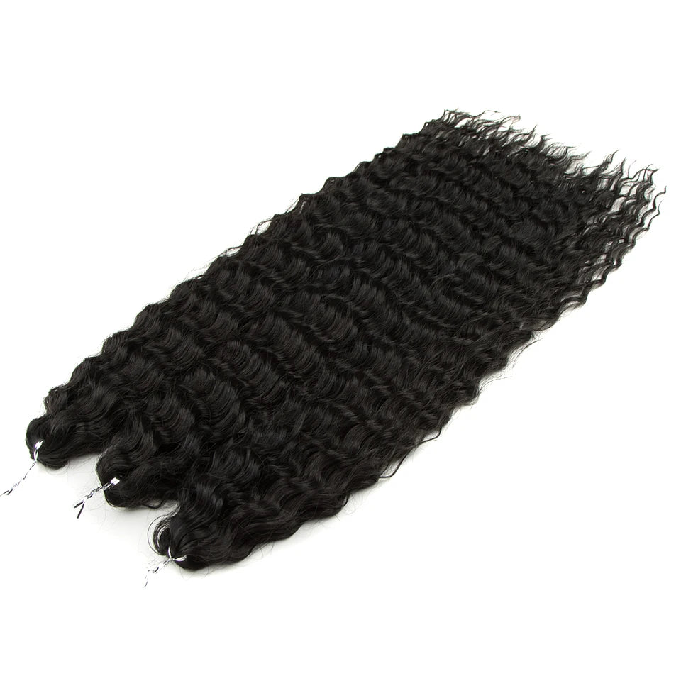 LOVE ME 22 Inch 300g/3pcs Ariel Curl Hair Water Wave Twist Crochet Hair Synthetic Ombre Rainbow Color Braiding Hair Extensions