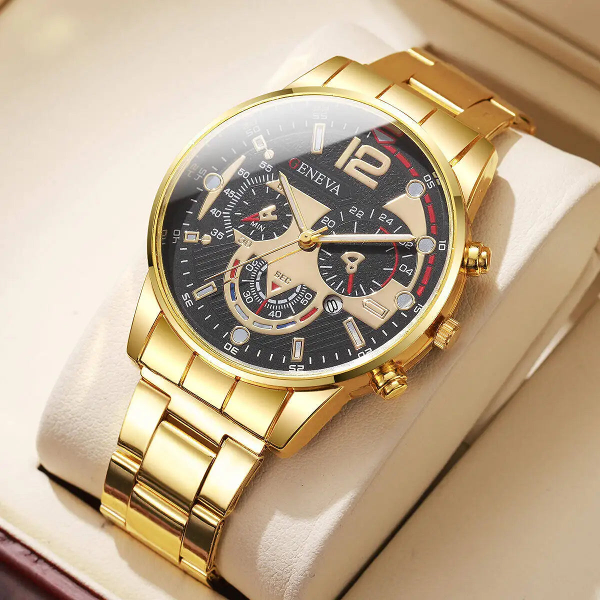 Fashion Men Business Watches Luxury Analog Quartz Wristwatches with Calendar for Men Clock Reloj Hombre（Without Box）