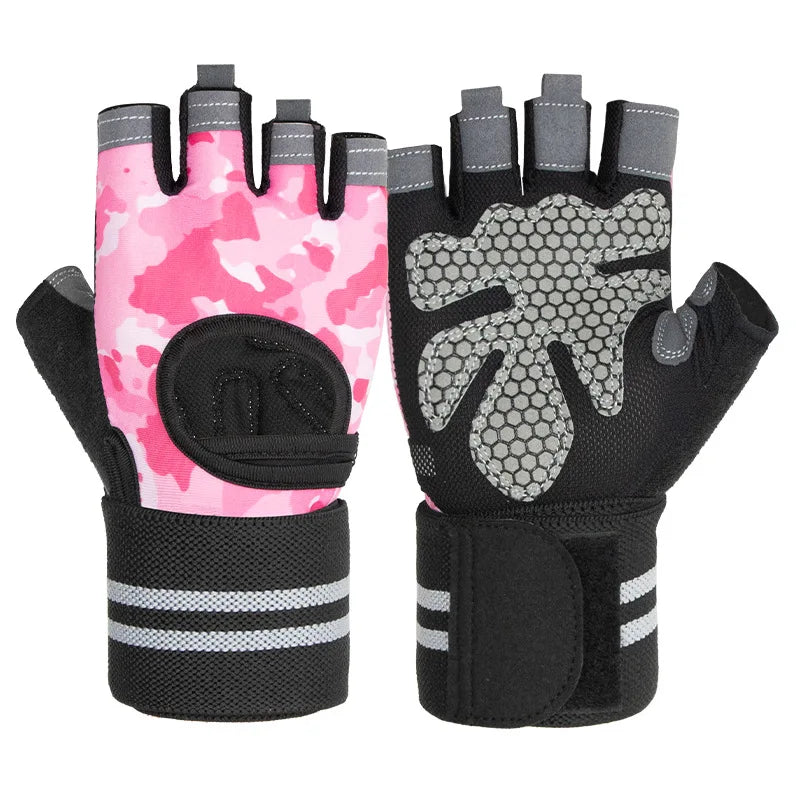 1 Pairs Weightlifting Training Gloves for Men Women Fitness Sports Body Building Gymnastics Gym Hand Wrist Palm Protector Gloves