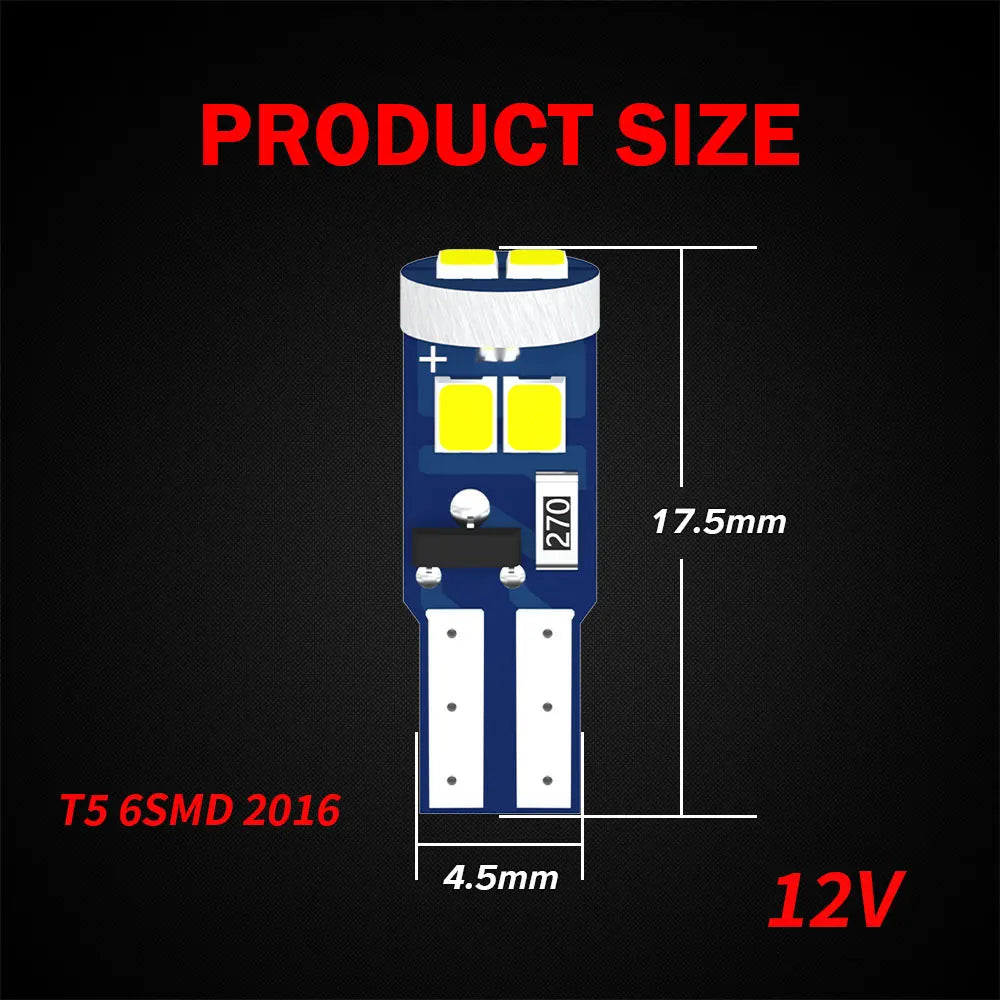 KEIN 10PCS 12V 24V T3 T4.2 T4.7 T5 B8.5D B8.4 B8.4D B8.3 B8.5 T4 509T bX8.4d W3W Led Bulb Instrument Dashboard Car Truck Light