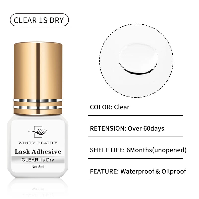 Winky Beauty 1/3 Second Fast Drying Strong False Eyelash Extension Glue Adhesive Retention 5-7 Weeks Low Smell Mink Eyelash Glue