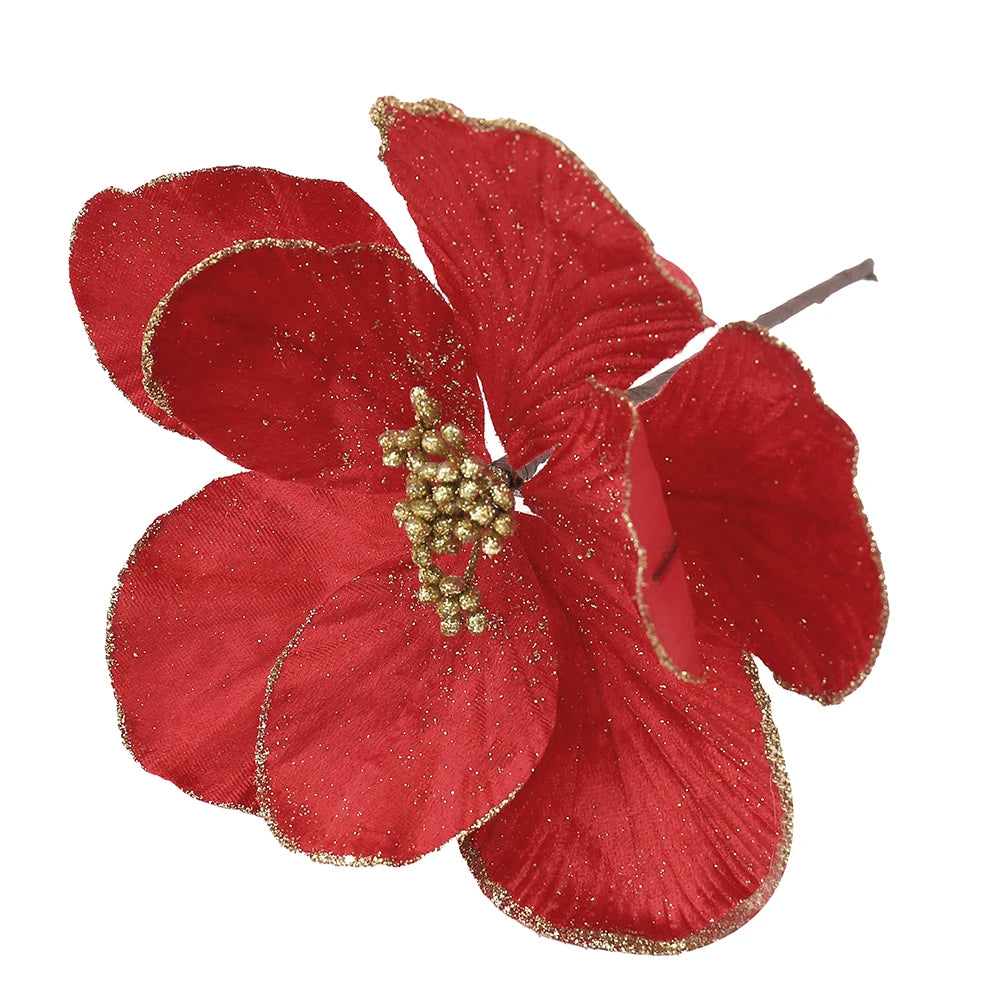 1/3Pcs 20CM Artificial Flowers Merry Christmas Tree Decoration for Home Decor New Year 2026 Gifts Garland Ornament Accessories