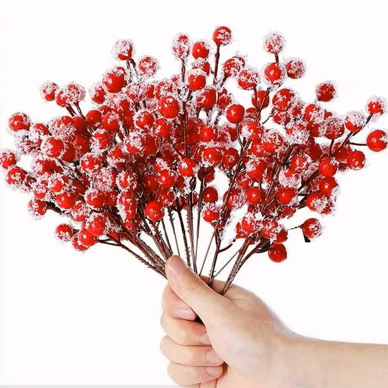 10/20Pcs Red White Berry Stems Merry Christmas Decoration Christmas Tree Ornament for Home Decor DIY Crafts 2026 New Year Gifts