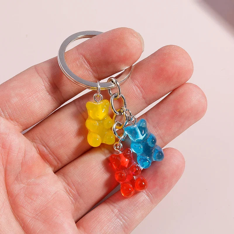 Fashion Crystal Cherry Keychain Creative Fruit Key Chain Cute Girl Key Ring Chains Car Bag Pendant Charm for Women Jewelry Gift