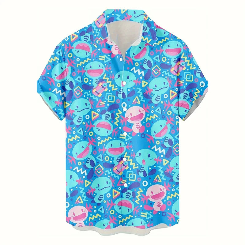Fashion Cat Dog Hawaiian Shirt Men 3d Printed Animal Pig Graphic Short Sleeve Shirts New Design Summer Beach Lapel Button Blouse