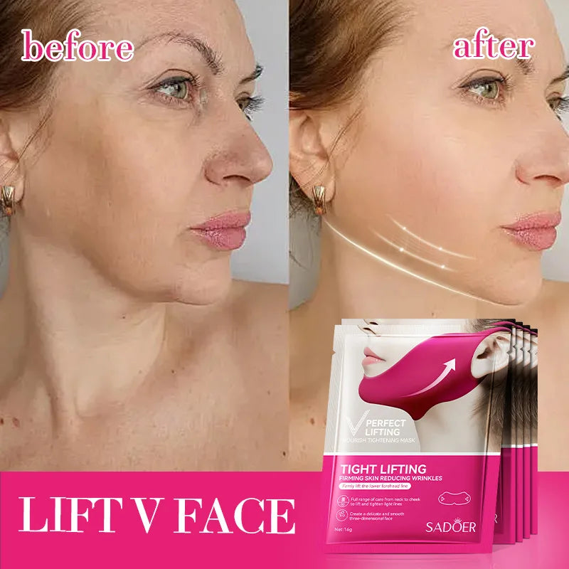2/5pcs V-Shaped Face Lifting Mask Ear-Hanging Nano-Hydrogel Mask Women Skin Hydrating Moisturizing Lifting Firming Mask
