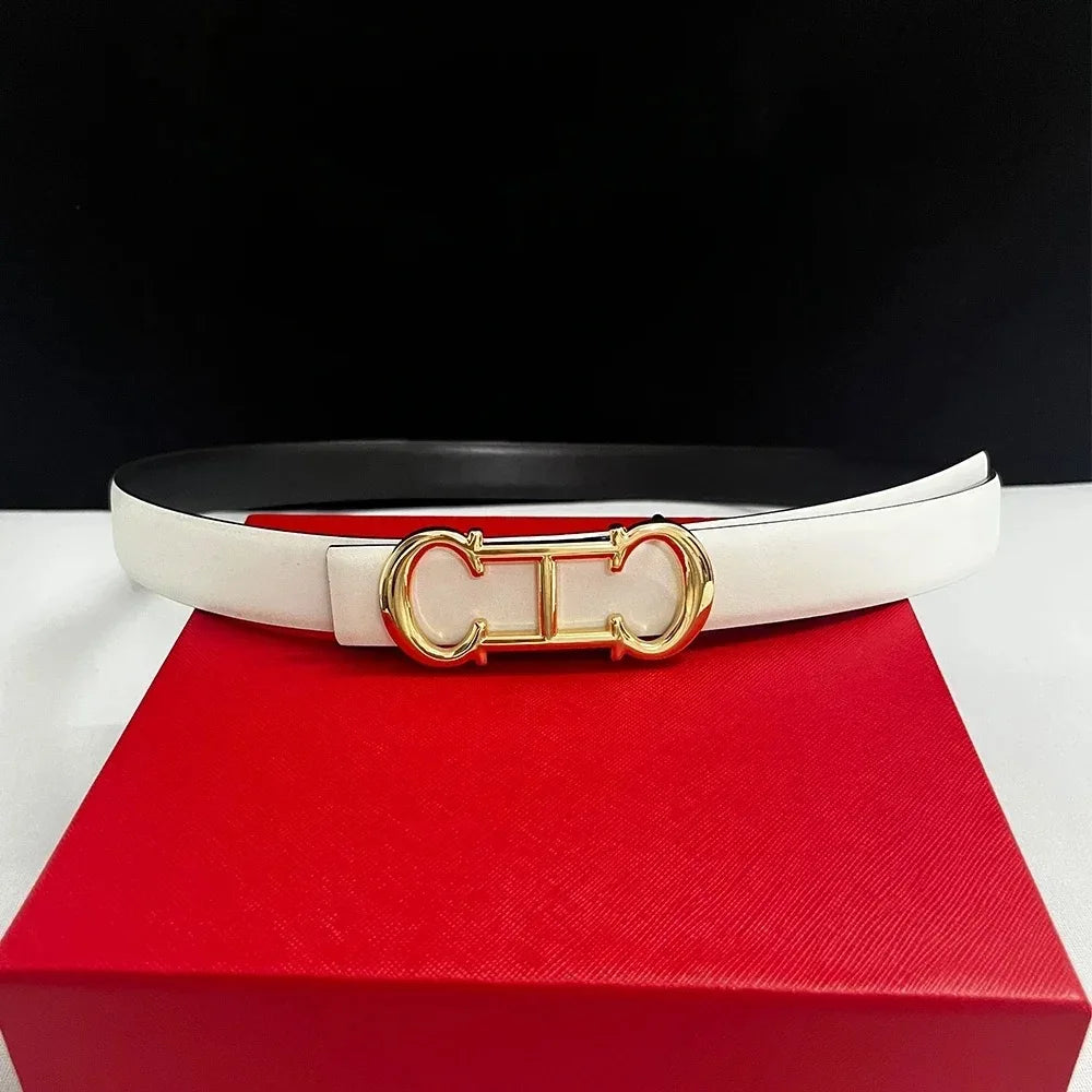 New Designed 25mm Women's Belt with Elegant Gold Letter buckle,Suitable for Daily Multifunctional Jeans Decoration Fashion belt