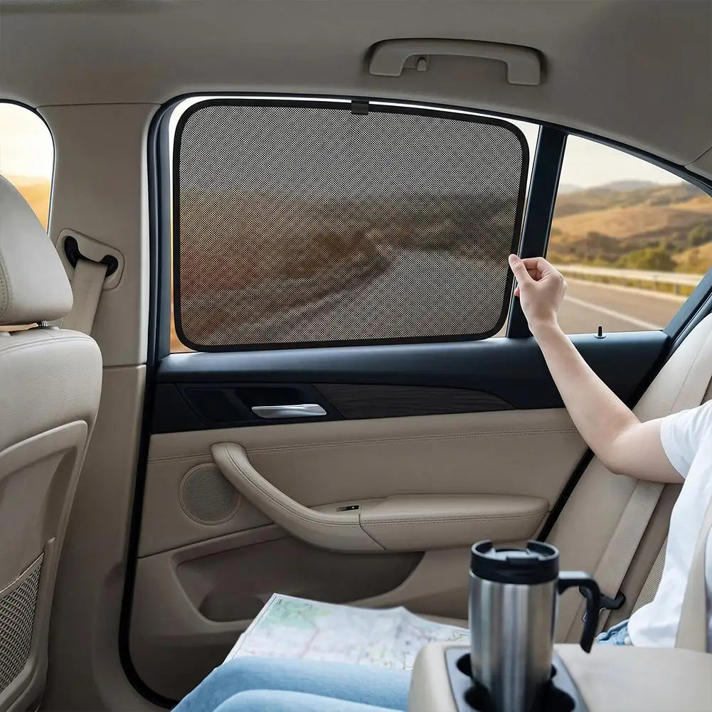 Car Sunshade Set Titanium Silver Front Windshield Cover with Side Window Shades Foldable UV Heat Shield for Sedan SUV MPV