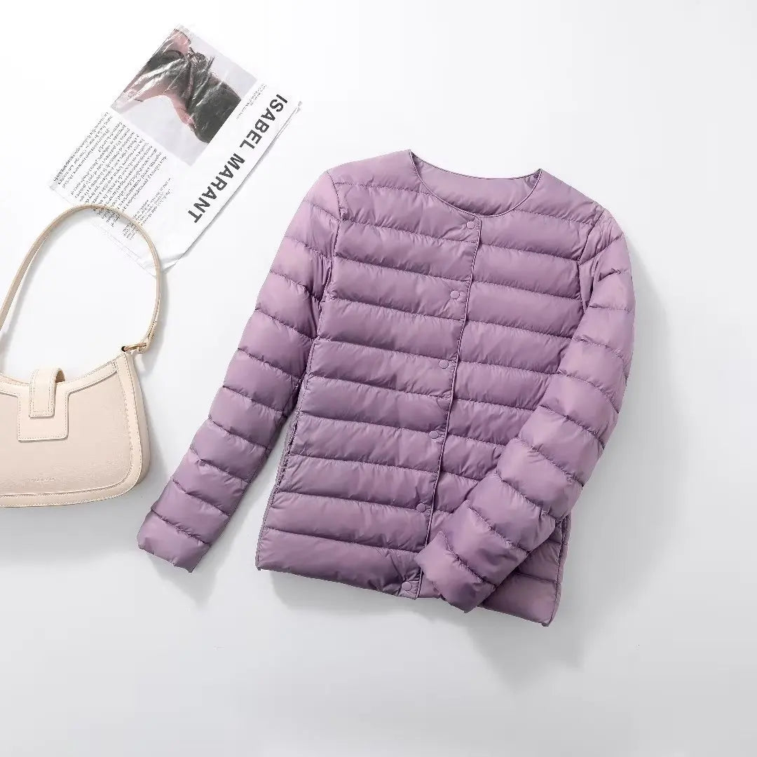 2023 New Arrivals Autumn Winter Warm Women White Duck Down Slim Jackets Female Fashion Ultra Lightweight Packable Puffer Coats