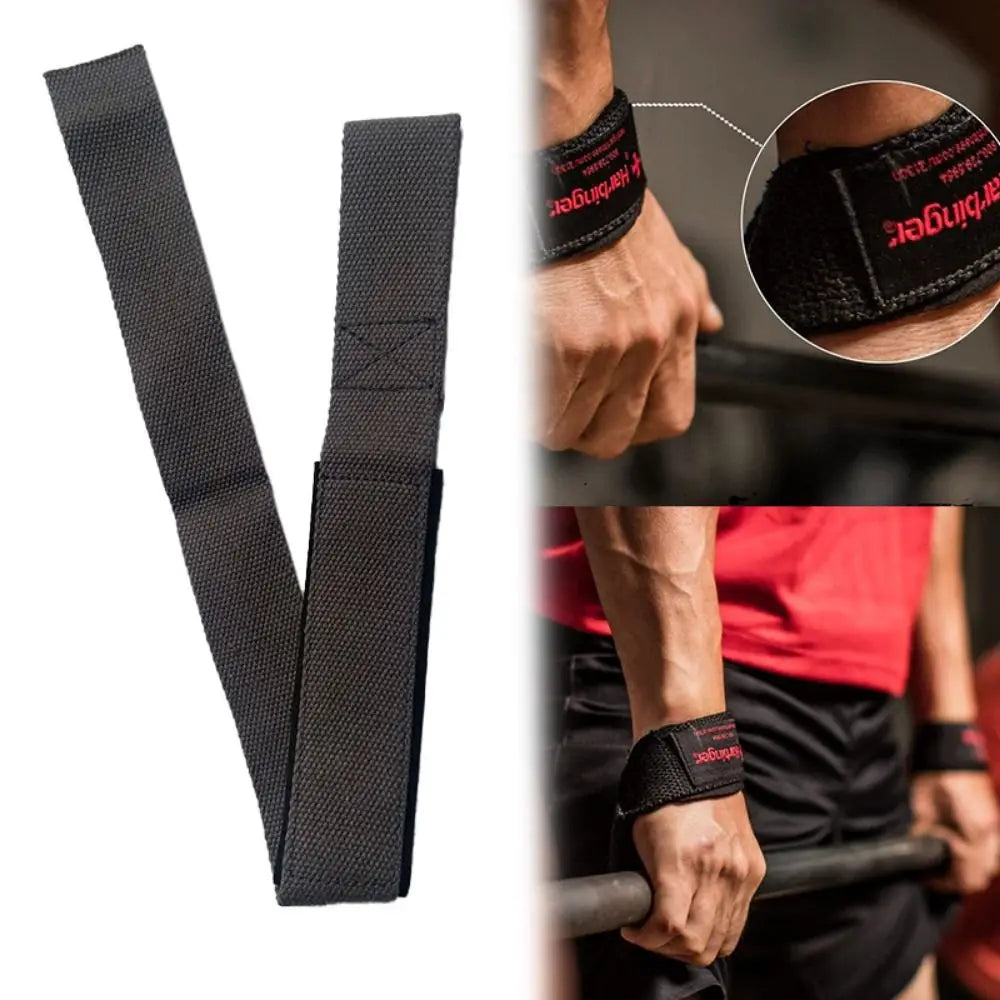 1Pc Gym Bodybuilding Lifting Grip Belt Wrist Support Sport Fitness Straps Wrist Wraps Anti-Slip 3.8*63cm Weightlifting Hand Belt