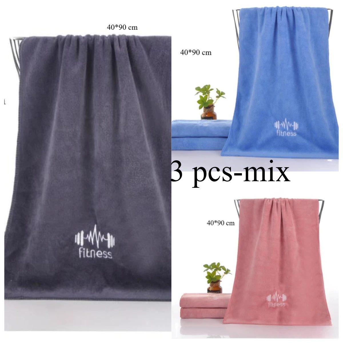 Super Absorbent Quick-Dry Sports Towel Lightweight Microfiber for Gym Running Basketball Outdoor Camping Travel 1/3pc